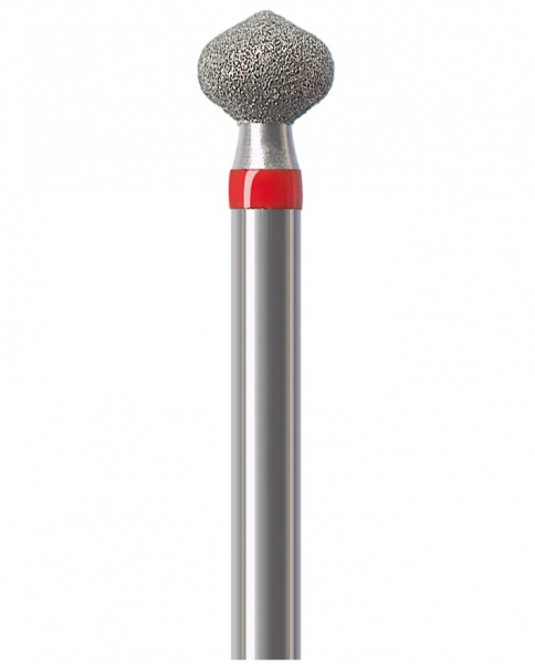 Алмазный бор Okodent 986 F LazyBur (желудь, красный, мелкая абразивность)