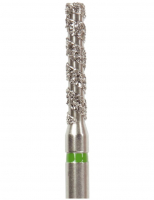 Алмазный бор Okodent T837.014 C (цилиндр, турбо, зеленый, грубая абразивность)