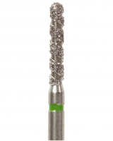 Алмазный бор Okodent T881 C (цилиндр, турбо, зеленый, грубая абразивность)