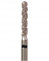 Алмазный бор Okodent T881 SC (цилиндр, турбо, черный, супер-грубая абразивность)