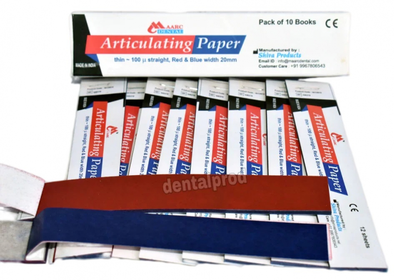 Артикуляційний папір Maarc Dental, червоно-синій, 70 мкм, 10 блоків х 12 шт