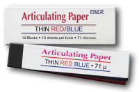 Артикуляционная бумага Vortex RAYDENCO, красно-синяя, 71 мкм, 12 блоков по 12 шт (144 шт)