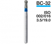 BC-32 (Mani) Алмазний бор, кулястий з манжетою, ISO 002/016