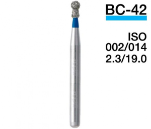 BC-42 (Mani) Алмазный бор, шаровидный с манжетой, ISO 002/014