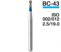 BC-43 (Mani) Алмазный бор, шаровидный с манжетой, ISO 002/012