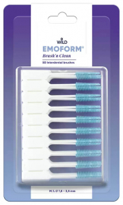 Безметалові міжзубні щітки Wild Pharma EMOFORM Brush'n clean XL, з фторидом натрію