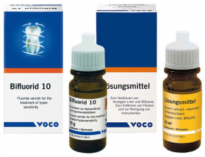 Бифлюорид 10, Набор (Bifluorid 10, Voco) Фторидосодержащий лак для лечения гиперестезии, 4 г + растворитель 10 мл