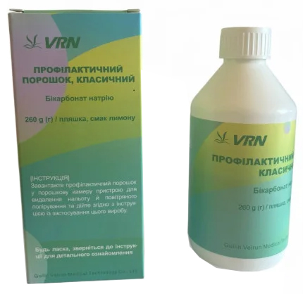 Бікарбонат натрію, 65 мкм (VRN) Профілактичний порошок для стоматологічного полірування, 260 г, надясневий, лимон