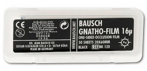 BK120 (Bausch) Артикуляційна фольга Гнато-фільм, 16 мкм (чорна, одностороння, 20 м, ширина 60 мм) 50 шт.
