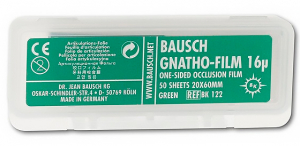 BK122 (Bausch) Артикуляционная фольга Гнато-фильм, 16 мкм, зеленая, односторонняя, 20х60 мм, 50 шт в блокноте