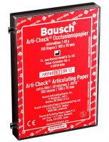 BK12 (Bausch) Артикуляционная бумага, 40 мкм, красная (полоски, 100 шт, размер 100х70 мм)