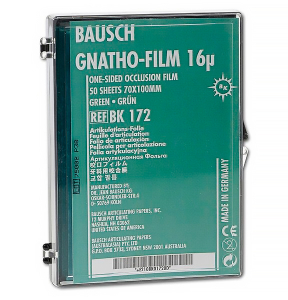 BK172 (Bausch) Артикуляційна фольга Гнато-фільм, 16 мкм, зелена, одностороння, 70х100 мм, 50 аркушів