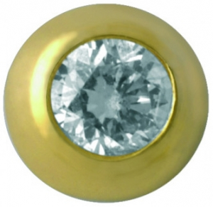 Скайс (страза) на зуби ProDent, Великий діамант у круглій оправі, TW 33 (Gold)