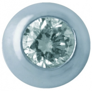 Скайс (страза) на зуби ProDent, Великий діамант у круглій оправі, TW33WG (White Gold)