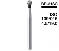 BR-31SC (Mani) Алмазный бор, шаровидный, ISO 001/020, черный