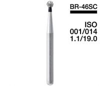 BR-46SC (Mani) Алмазный бор, шаровидный, ISO 001/014, черный