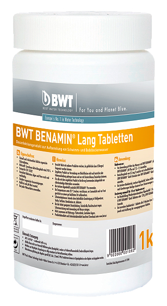 Повільно розчинні таблетки BWT BENAMIN Lang (для довгострокової дезінфекції води з хлором)