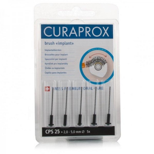 Ершик межзубной Curaprox Strong & Implant CPS 25 (2 мм, щетинки 5 мм, 5 шт)
