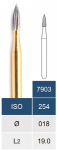 Бор карбідний Microdont 7903 (пламеподібний, 1.8 мм, 12 граней)