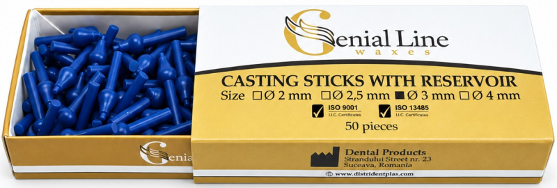 CASTING BARS WITH RESERVOIRES (Distrident Plus) Литниковые бруски с резервуарами, 50 шт