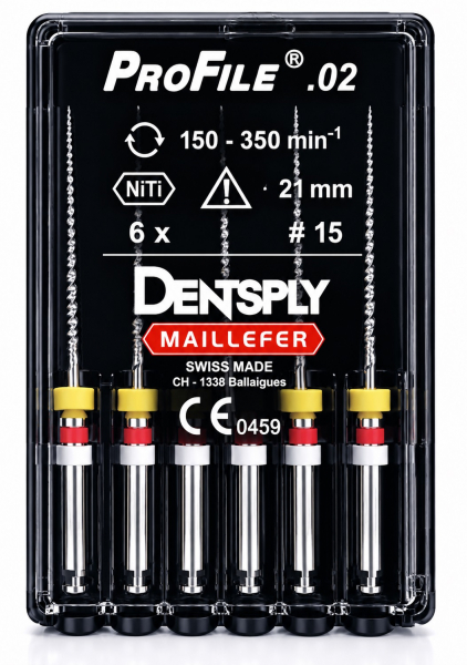 Profile.02 (Dentsply) Профайлы 21 мм, оригинал, 6 шт