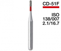 CD-51F (Mani) Алмазний бор, фісурний із закругленим кінцем, ISO 138/007
