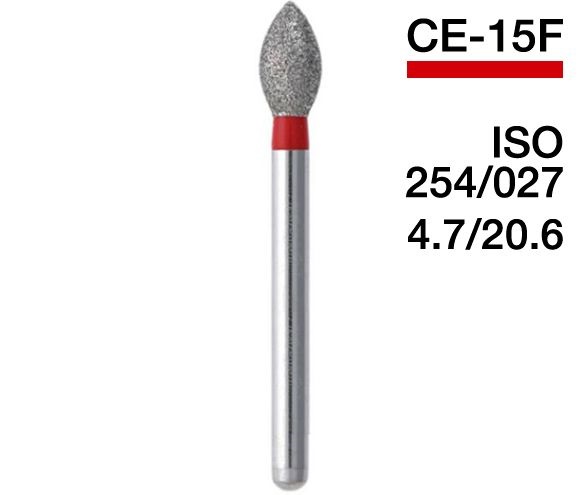 CE-15F (Mani) Алмазний бор, сливка, ISO 254/027, червоний