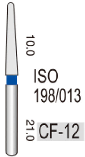 CF-12 (Perfect) Алмазний бор, усічений конус, ISO 198/013, синій, 5 шт