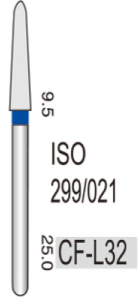 CF-L32 (Perfect) Алмазний бор, закруглений конус, ISO 299/021, синій, 5 шт