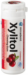 Жувальна гумка Miradent Chewing Gum Cranberry, з ксилітолом проти ксеростомії Xylitol (30 шт)