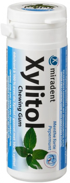 Жувальна гумка Miradent Chewing Gum Peppermint, з ксилітолом проти ксеростомії Xylitol (30 шт)