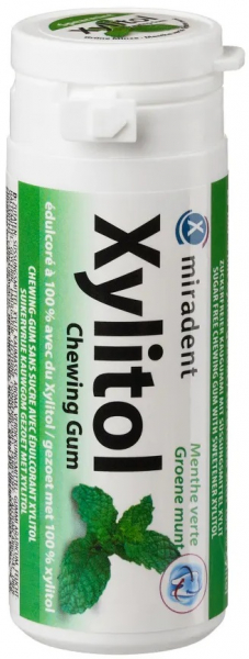 Жувальна гумка Miradent Chewing Gum Spearmint, з ксилітолом проти ксеростомії Xylitol (30 шт)