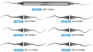 Кюрета Osung Gracey MINI CMGR-SET (набір - 7 шт, металева ручка, двостороння)