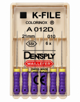 K-File Colorinox, 21 мм (Dentsply) Ручные дрильборы, 6 шт (копия)
