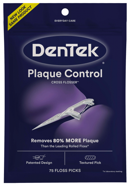 DenTek Перехресне очищення Контроль зубного нальоту Флосс-зубочистки, 75 шт