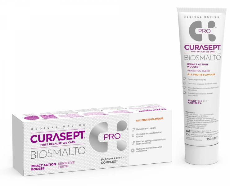 Мусс Curasept Biosmalto MOUSSE SENSITIVE TEETH, FRUITS