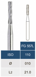 Бор карбідний Microdont FG 557L (усічений конус, 1 мм)