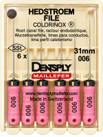 Hedstroem File (H-File) Colorinox, 31 мм (Dentsply) Хедстрем файли, 6 шт (копія)