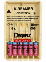 K-Reamer (К-Римеры) Colorinox, 25 мм (Dentsply) Ручные дрильборы, 6 шт (копия)