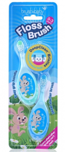 Детская зубная щетка Brush-baby Flossbrush, Blue-Teal (от 0 до 3 лет) 2 шт
