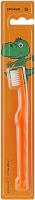 Детская зубная щетка Spokar 3432 D Soft, Дино, ручка - оранжевая, щетина - белая (от 0 до 6 лет)