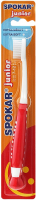 Детская зубная щетка Spokar 3433 Junior, Extra Soft, ручка - бело-красная, щетина - бело-красная (от 7 до 12 лет)