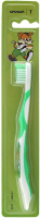 Дитяча зубна щітка Spokar 3434 T Soft, Котик, ручка - біло-зелена, щетина - біло-зелена (від 5 до 8 років)