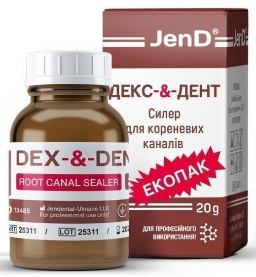 Dex-&-Dent, флакон, 20 г (Jendental) Цинк-оксид-євгенольний цемент для каналів (з гідрокортизоном)