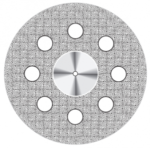 Диск алмазный Edenta 350.524.220, двухсторонний на дискодержателе