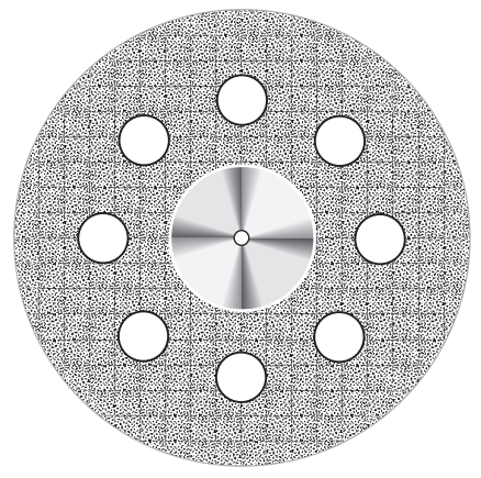 Диск алмазный Edenta 350.524.220, двухсторонний на дискодержателе