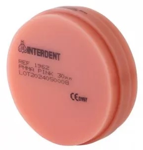 Диск PMMA Interdent Pink, 30 мм