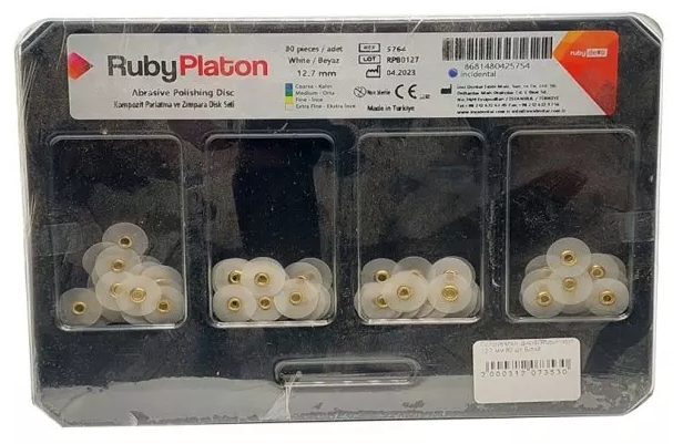 Диски полировальные Incidental RubbyPlaton, 12,7 мм (80 шт)