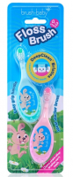 Детская зубная щетка Brush-baby Flossbrush, Pink-Teal (от 0 до 3 лет) 2 шт