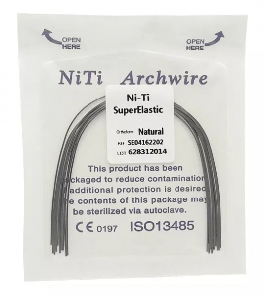 Дуга Niti DTC супереластична натуральна N141-20U (0,020 верхня щелепа, 10 шт)